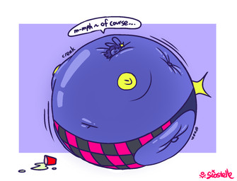 accessory anthro belly belly_expansion beverage big_belly big_breasts blue_body body_inflation breast_expansion breasts clothed clothing container cup expansion female hair_accessory hairclip huge_belly huge_breasts hyper hyper_belly hyper_breasts hyper_inflation immobile inflation motion_lines nipples onomatopoeia solo sound_effects speech_bubble spherical_inflation star_shaped_tail sunken_head sunken_limbs text underwear underwear_only siostelle siostelle_(siostelle) lagomorph mammal 2025