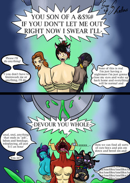 3_heads angry anthro bdsm begging bondage bound breasts brown_hair collar corruption dialogue female group hair horn humanoid_pointy_ears mind_control multi_head nude open_mouth pointy_ears restraints rope rope_bondage simple_background speech_bubble text tongue transformation trio sage_of_shadows european_mythology greek_mythology mythology nintendo pokemon canid canid_demon canine cerberus demon dragon eeveelution elf felid feline generation_1_pokemon hellhound human mammal mythological_canine mythological_creature mythological_scalie pokemon_(species) scalie vaporeon absurd_res comic digital_media_(artwork) english_text hi_res