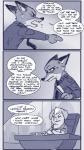 2016 angry anthro canid canine clothed clothing comic dialogue disney domestic_pig duo english_text female fox fur hair hi_res male mammal mayor_swinton nick_wilde pillarbox police police_uniform red_fox rockbottomfeeder suid suina sus_(pig) text true_fox uniform zootopia