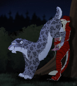 anal animal_genitalia animal_penis anthro anthro_on_feral anthro_penetrating anthro_penetrating_feral anthro_rimming anthro_rimming_anthro anthro_rimming_feral ass_up balls bestiality big_balls big_penis blush bodily_fluids duo erection eyes_closed fangs feet feline_genitalia feline_penis feral feral_penetrated feral_rimmed fingers forest fur genital_fluids genitals handjob leaking_precum looking_back male male/male male_anthro male_feral male_rimmed male_rimming male_rimming_male night nude oral outdoor_nudity outside outside_sex paws penetration penile penile_spines penis plant precum precum_on_feet precum_string rimming rimming_male sabertooth_(anatomy) sex smile standing tail teeth toes tongue tree caraluca angel_(velvetvlade) kreb felid feline mammal pantherine snow_leopard digital_media_(artwork) hi_res