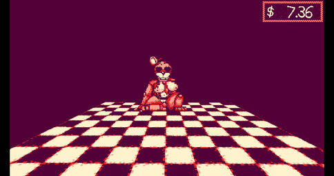 accessory anthro black_background breasts checkerboard_floor clothing eyebrows female hollow_eyes looking_at_viewer machine mod necktie nipples screencap simple_background sitting smile solo torn_clothing chaoskres five_nights_at_freddy's five_nights_at_frickbear's_(series) five_nights_at_frickbear's_3 scottgames golden_freddy_(fnaf) golden_freddy_(frickbear's) animatronic bear mammal robot 2026 digital_media_(artwork) pixel_(artwork)