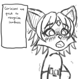anthro blush female gasp shaking shivering solo lemonscent nintendo star_fox krystal_(star_fox) cerinian 1:1 meme monochrome sketch