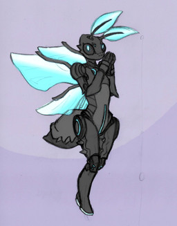 4_wings ambiguous_gender anthro arthropod_abdomen blue_markings blue_wings glowing glowing_eyes joints machine markings multi_wing simple_background solo wings sealer4258 liaua_(giik) android arthropod insect lepidopteran moth robot 2017 hi_res