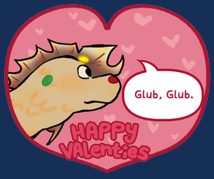 ambiguous_gender black_eyes feral fin happy_valentine heart_symbol holidays multicolored_body orange_body red_nose solo speech_bubble tan_body text two_tone_body valentine's_day_card awakecore valentine's_day aquatic canid canine canis domestic_dog fish hybrid mammal 2026 alpha_channel digital_media_(artwork) english_text