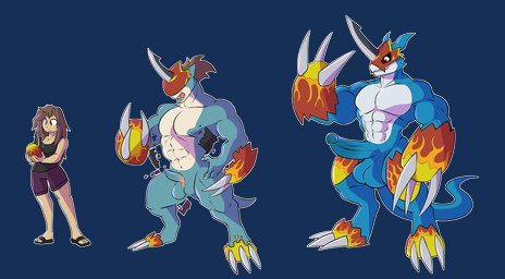 abs anthro armor balls big_penis blue_body body_size_growth bottomwear claws clothing digitigrade disintegrating_clothing erection expansion female footwear ftm_transformation gender_transformation genital_growth genitals grin growth headgear helmet horn horned_helmet human_to_anthro humanoid_genitalia humanoid_penis male mask multicolored_body muscle_growth muscular muscular_anthro muscular_male nude_male pecs pecs_growth penis penis_growth red_eyes sandals scale_growth scales sharp_teeth shirt shoes shorts size_transformation smile snout snout_growth solo species_transformation tail tail_growth tank_top teeth three_frame_sequence topwear torn_clothing transformation transformation_sequence two_tone_body white_body rtf-m bandai_namco digimon digimon_(species) flamedramon human mammal scalie 2025 absurd_res alpha_channel digital_drawing_(artwork) digital_media_(artwork) hi_res sequence trans_(lore) trans_man_(lore)