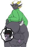 ahegao balls big_balls big_butt black_hair blush broken_horn butt clothing duo female flaccid foreskin freckled_butt freckled_face freckles genitals goat_tail green_clothing green_sweater green_topwear hair herm horizontal_pupils horn huge_butt humanoid_pointy_ears intersex intersex/male long_tongue looking_pleasured male mature_female pearl_ear_ring penis pointy_ears pupils red_eyes size_difference sweater thick_thighs tongue tongue_out topwear white_hair wide_hips yellow_eyes quidhansed cordis meredith_(quidhansed) bovid caprine caprine_demon demon demon_humanoid goat_demon humanoid imp mammal hi_res incest_(lore)