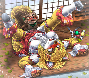 anthro anvil_position asian_clothing big_breasts bodily_fluids breasts chest_tuft chibi clitoris clothed clothed/nude clothed_female clothing drooling duo east_asian_clothing erection exposed_breasts female female_penetrated fluffy fluffy_tail footwear from_front_position genital_fluids genitals japanese_clothing larger_female larger_penetrated larger_sub legs_up legwear looking_pleasured looking_up male male/female male_penetrating male_penetrating_female miko_outfit navel nipple_slip nipples nude orange_eyes penetration penile penile_penetration penis penis_in_vagina puffy_nipples red_eyes saliva sandals sex shoes size_difference smaller_male spread_legs spreading staff submissive tail tuft vaginal vaginal_fluids vaginal_penetration vulva wardrobe_malfunction kitsune_youkai badger-kun_(amakuchi) foxy-rena canid canine fox mammal raccoon_dog tanuki
