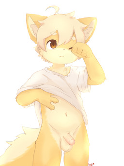 4_fingers anthro balls bangs bottomless bottomless_anthro bottomless_male brown_eyes cheek_tuft chest_tuft circle_eyebrows clothed clothing clothing_lift crotch_tuft eyebrow_through_hair eyebrows facial_tuft fingers foreskin front_view fur genitals glans hair hair_between_eyes half-erect hand_under_shirt humanoid_genitalia humanoid_penis inner_ear_fluff male multicolored_body multicolored_fur navel one_eye_closed partially_retracted_foreskin penis rubbing_eye shirt shirt_lift shirt_only simple_background solo standing t-shirt t-shirt_only tan_body tan_fur text tired topwear topwear_only translucent translucent_hair tuft two_tone_body two_tone_fur urethra white_background white_clothing white_hair white_shirt white_t-shirt white_topwear young young_anthro young_male kirlecore canid mammal 2025 absurd_res alternate_version_at_source artist_name digital_drawing_(artwork) digital_media_(artwork) hi_res portrait shaded three-quarter_portrait