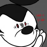 1:1 2017 angry anthro dialogue disney english_text fleischer_style_toon grey_background hi_res male mammal memekeymouse mickey_mouse mouse murid murine profanity reaction_image red_eyes rodent simple_background smile solo text toony