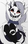 anthro female hands_behind_head lying on_back pawpads paws solo icey_(artist) helluva_boss loona_(helluva_boss) absurd_res hi_res