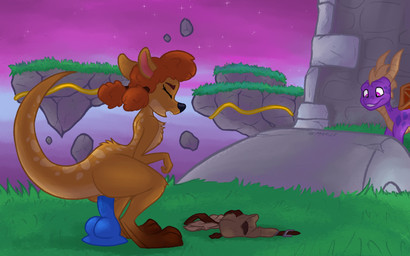 dildo dildo_insertion female floating_island kangroo looking_at_another male masturbation nude outside_masturbation sex_toy sex_toy_insertion shelia_(spyro) smile smiling_at_another magnificent-arsehole activision european_mythology mythology spyro_the_dragon spyro dragon mythological_creature mythological_scalie scalie western_dragon hi_res