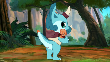 animal_genitalia anthro axe blue_body bottomless cloaca clothed clothing female genitals solo cactusboy amber_isle nellie_woodhorn ceratopsian ceratopsid chasmosaurine dinosaur marginocephalian ornithischian prehistoric_species reptile scalie triceratops 16:9 hi_res widescreen