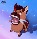 anthro male nude simple_background snow solo winter gazuki crying_chopper one_piece the_one_piece_is_real canid canine canis domestic_dog mammal colored hi_res meme