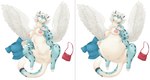 anthro belly big_belly blue_body blue_fur breasts female fur nipples overweight simple_background solo weight_gain white_background wings grindavikbydaylight nightmarebros mythology felid mammal mythological_creature mythological_sphinx 2021 hi_res