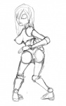 anal breasts female genitals machine mannequin not_furry pussy simple_background solo s-purple breeding_season android humanoid robot monochrome sketch