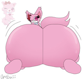 big_butt butt female huge_butt hyper hyper_butt looking_at_viewer shaking shaking_butt shaking_lines solo text ombuiii jewelpet sanrio sega sega_fave garnet_(jewelpet) domestic_cat felid feline felis mammal artist_name hi_res reference_image