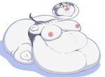 anthro areola belly belly_fluff big_belly big_breasts big_butt black_nose black_tail blue_outline blush breasts butt chubby_cheeks crumbs dessert double_chin doughnut eating eating_food erect_nipples female food fur grey_body grey_fur grey_hair hair huge_belly huge_breasts huge_butt hyper hyper_belly hyper_butt immobile morbidly_obese morbidly_obese_anthro morbidly_obese_female multicolored_body multicolored_fur navel nipples obese obese_anthro obese_female outline overweight overweight_anthro overweight_female pastry patreon_exclusive red_sclera saliva_on_face simple_background sitting solo tail two_tone_body two_tone_fur two_tone_tail weight_gain white_background white_body white_eyes white_fur white_tail mizz-britt helluva_boss mythology loona_(helluva_boss) canid canid_demon canine demon hellhound mammal mythological_canine mythological_creature 2024 absurd_res hi_res picture_in_picture