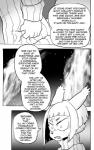 anthro bodily_fluids clothed clothing comic cookie_(furryfight_chronicles) daigaijin dialogue english_text female fire furryfight_chronicles hi_res mammal monochrome rodent sciurid solo sweat text tree_squirrel