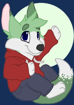 anthro barefoot black_nose blue_eyes bottomwear chibi clothed clothing feet fully_clothed fur green_body green_fur grey_bottomwear grey_clothing grey_pants handpaw hindpaw hoodie male pants paws pink_inner_ear red_clothing red_hoodie red_topwear smile snout solo tail topwear white_body white_fur sebdoggo canid canine fox mammal 2017 aliasing digital_drawing_(artwork) digital_media_(artwork) flat_colors full-length_portrait microsoft_paint_(artwork) portrait