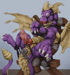 absurd_res activision ball_gag bdsm bondage bound buttplug chained_buttplug erection feral gag genitals hi_res knot male membrane_(anatomy) membranous_wings muscular muscular_male penis plug_(sex_toy) purple_eyes sex_toy solo spread_legs spreading spyro spyro_the_dragon stretched_anus tochka vein veiny_penis wings