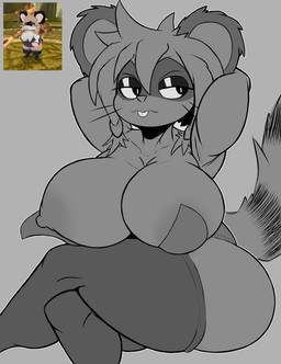annoyed anthro armor big_breasts big_butt breasts bunny_costume butt clothed clothing costume crossed_legs curvy_figure erect_nipples exposed_breasts female hair huge_breasts legwear messy_hair nipples partially_clothed shortstack shortstack_female sitting skimpy solo solo_focus stockings thick_thighs thigh_highs unconvincing_armor wide_hips drawktus atlyss chang_(atlyss) mammal mouse murid murine rodent absurd_res hi_res