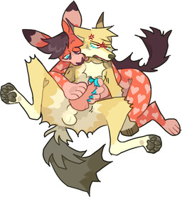 animal_genitalia animal_penis anthro canine_genitalia canine_penis cross-popping_vein duo feet fur genitals grumpy handjob hindpaw knot male male/male paws penile penis pink_body pink_fur red_body red_fur sex yellow_body yellow_fur guncht emilz_(guncht) rue_(guncht) canid canine canis felid feline golden_jackal hybrid hyena jackal mammal serval spotted_hyena 2020