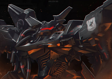 ambiguous_gender black_background black_body horn machine mecha not_furry red_visor simple_background solo tube wings kreuzer00 armored_core_(series) fromsoftware n-wgix/v humanoid robot robot_humanoid hi_res signature