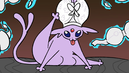 ambiguous_gender bra clothing cushion female feral forehead_gem forked_tail fur gem humor lying on_front paw_pose pink_body pink_fur pokeball pose purple_eyes ribbons sitting solo tail underwear unusual_anatomy unusual_tail blitzdrachin conditional_dnp nintendo pokemon eeveelution espeon felid feline generation_2_pokemon mammal pokemon_(species) 16:9 cel_shading digital_media_(artwork) digital_painting_(artwork) meme painting_(artwork) shaded widescreen