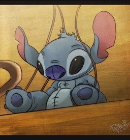 4_toes black_eyes blue_body blue_fur blue_nose chest_tuft claws feet fur head_tuft notched_ear puppet shelf sitting smile solo string toe_claws toes tuft galletoconk disney lilo_and_stitch stitch_(lilo_and_stitch) alien experiment_(lilo_and_stitch) 2011 digital_media_(artwork) digital_painting_(artwork) letterbox painting_(artwork) signature