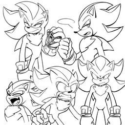 angry annoyed anthro chaos_emerald clothing eyes_closed fluffy fluffy_chest gem gloves handwear male naturally_unclothed open_mouth pointy_ears scared solo speech_bubble wide-open_mouth shanzehpoo sega sonic_the_hedgehog_(series) shadow_the_hedgehog eulipotyphlan hedgehog mammal 1:1 hi_res monochrome