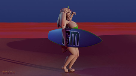 anthro areola areola_slip beach big_breasts bikini bikini_bottom bikini_top breasts butt clothed clothing female female_anthro fur genitals hair huge_breasts navel nipples nude one-piece_swimsuit pareo simple_background solo surfboard swimwear tail thick_thighs two-piece_swimsuit vulva white_body traknoch mihoyo zenless_zone_zero asha_(zenless_zone_zero) lagomorph leporid mammal rabbit 16:9 3d_(artwork) 3d_animation animated blender_(artwork) blender_eevee_(artwork) digital_media_(artwork) english_description hi_res no_sound short_playtime turntable_(animation) video widescreen
