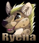 anthro fangs fur male open_mouth simple_background smile solo teeth text tongue transparent_background gard3r ryena hyena mammal spotted_hyena alpha_channel english_text