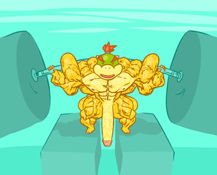 abs anthro biceps big_muscles big_penis crouching crown exercise genitals headgear huge_muscles huge_penis humanoid_genitalia humanoid_penis hyper hyper_muscles male muscular muscular_male muscular_thighs muscular_young nipples nude pecs penis small_but_hung solo vein veiny_muscles veiny_penis weightlifting working workout young young_anthro dotharte mario_bros nintendo bowser_jr. koopa scalie hi_res meme