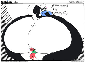 anthro big_butt black_body black_fur blue_clothing blue_shirt blue_topwear butt clothing duo eyewear female fur glasses heart_symbol hug huge_butt huge_thighs hugging_another hugging_butt hugging_from_behind hyper hyper_butt hyper_thighs larger_female looking_back male male/female multicolored_body multicolored_fur shirt size_difference smaller_male speech_bubble thick_thighs topwear two_tone_body two_tone_fur white_body white_fur corydingus sabrina_online cory_(cory1954) sabrina_(sabrina_online) mammal mephitid skunk 2025 hi_res