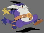 anthro belly belt clothing footwear fur gloves handwear male overweight purple_body purple_fur running sandals shoes solo striped_body striped_fur stripes tail skkortysoup sega sonic_the_hedgehog_(series) big_the_cat domestic_cat felid feline felis mammal hi_res