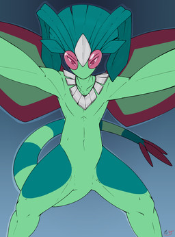 anthro gradient_background green_body looking_at_viewer male markings red_eyes simple_background striped_markings striped_tail stripes tail tail_markings mr.smile mythology nintendo pokemon saxxi_(saxxichimera) dragon flygon generation_3_pokemon mythological_creature mythological_scalie pokemon_(species) reptile scalie absurd_res hi_res