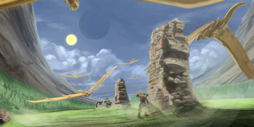 ambiguous_gender day feral flying grass group membrane_(anatomy) membranous_wings outside plant rock sky spread_wings standing sun valley wings themefinland mythology dragon mythological_creature mythological_scalie scalie hi_res