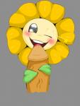 ambiguous_gender blush duo first_person_view flower genitals looking_at_viewer male male/ambiguous not_furry penis plant smile solo_focus cinnamonroll69 undertale undertale_(series) flowey_the_flower elemental_creature flora_fauna flower_creature human mammal hi_res