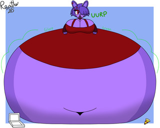 anthro belly belly_expansion big_belly big_breasts black_eyebrows bloated blue_background border bow_tie box breasts buckteeth burping clothing container deep_navel expansion eyebrows eyelashes eyeshadow female fingerless_gloves food front_view glorp gloves groan groaning_belly hair hand_on_belly hand_on_own_belly handwear huge_belly huge_breasts hyper hyper_belly hyper_breasts immobile makeup morbidly_obese morbidly_obese_anthro morbidly_obese_female motion_lines multicolored_body navel obese obese_anthro obese_female onomatopoeia open_mouth overweight overweight_anthro overweight_female pink_tongue pizza pizza_box purple_body purple_ears purple_hair purple_inner_ear purple_nose red_bow_tie red_clothing red_eyes red_eyeshadow red_fingerless_gloves red_gloves red_handwear red_mouth red_topwear simple_background solo sound_effects star_accessory teeth text tongue topwear two_tone_body weight_gain white_border reathe five_nights_at_freddy's scottgames bonfie_(cryptiacurves) bonnie_(fnaf) lagomorph leporid mammal rabbit 2026 5:4 colored digital_media_(artwork) hi_res shaded signature