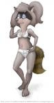 anthro camel_toe clothing female hair lingerie looking_at_viewer ponytail solo text underwear smudge_proof the_raccoons lisa_raccoon mammal procyonid raccoon digital_media_(artwork) hi_res url