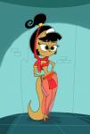 anthro belly_dancer black_hair female green_eyes hair on_model ponytail solo wide_hips davecartoons nickelodeon t.u.f.f._puppy kitty_katswell domestic_cat felid feline felis mammal absurd_res hi_res