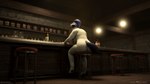 alcohol anthro bar barefoot beverage blue_hair breasts casual_nudity depression feet female fluffy fluffy_tail fur hair liquor markings mole_(marking) nude pub sad sake sake_bottle sitting slightly_chubby solo tail white_body white_fur alonwoof alon canid canine canis lobani mammal wolf 16:9 3d_(artwork) digital_media_(artwork) hi_res widescreen