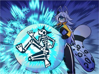 abdominal_bulge ambiguous_gender ambiguous_prey antenna_hair anthro anthro_pred belly big_belly black_body black_fur bone border breasts clothing countershade_belly countershading cruel_pred electricity electrocution eyelashes female female_pred fist fur glowing glowing_eyes hair huge_belly hyper hyper_belly jacket markings medium_breasts multicolored_body multicolored_fur navel sadism sadistic_smile shaded_face skeleton skull smile spots spotted_body spotted_fur spotted_markings tail teeth topwear vore white_body white_border white_fur els3d vivian_(monarchyart) felid mammal pantherine snow_leopard 2026 absurd_res digital_drawing_(artwork) digital_media_(artwork) hi_res