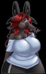 big_breasts black_body black_fur breasts female fur mature_female thick_thighs wide_hips snekkobean bovid caprine demon goat mammal absurd_res alpha_channel hi_res