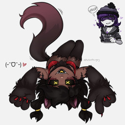 animal_hands anthro blush breasts clothing colored_nails female fishnet_clothing gloves handwear humanoid_face legwear lying nails on_back paw_gloves red_nails sharp_teeth small_breasts stockings surgical_suture tail teasing teasing_viewer teeth thigh_highs prepare4surgery glitch_productions murder_drones cyn_(murder_drones) uzi_(murder_drones) canid canine mammal 1:1 hi_res