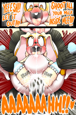 anthro anthro_penetrated big_dom_small_sub black_nose blush bodily_fluids cum cum_from_navel cum_in_vagina cum_inflation cum_inside dialogue dominant dominant_anthro dominant_male drugged female female_penetrated fingers genital_fluids genitals inflation loli male male/female male_penetrating male_penetrating_female open_mouth penetration penis sex size_difference spread_legs spreading submissive submissive_anthro submissive_female submissive_young substance_intoxication text vaginal vaginal_penetration young young_anthro dexstar sega sonic_the_hedgehog_(series) cream_the_rabbit lagomorph leporid mammal rabbit 2:3 comic digital_media_(artwork) english_text hi_res