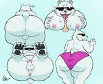 anthro anus balls big_butt bodily_fluids butt clothing cum cum_on_face cum_on_moobs eyewear feet genital_fluids genitals hindpaw male male/male moobjob moobs nipples pawpads paws penis presenting slightly_chubby slightly_chubby_male solo sunglasses thick_thighs tongue tongue_out underwear shikapandakuma ice_climber nintendo polar_bear_(ice_climber) bear mammal polar_bear ursine hi_res multiple_images