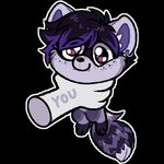 anthro chibi ear_piercing ear_ring fangs freckles fur highlights_(coloring) male markings piercing pink_eyes purple_body purple_fur ring_piercing simple_background solo striped_markings striped_tail stripes tail tail_markings teeth transparent_background youtuber pitayapunch panickew ych_(character) mammal procyonid raccoon 1:1 alpha_channel digital_media_(artwork) meme