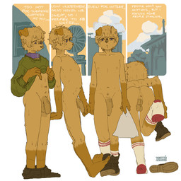 4_toes anthro anus backsack balls bent_over bodily_fluids border bottomwear bottomwear_down butt claws clothed clothing clothing_lift cloud collar darkened_balls darkened_genitalia darkened_penis darkened_perineum electric_fan feet flaccid footwear footwear_only foreskin freckles front_view fur genitals humanoid_genitalia humanoid_penis male mostly_nude navel nipples nude outside pants pants_down partially_clothed penis perineum rear_view shoes side_view sky socks solo standing sweat sweater sweater_lift text toe_claws toes topwear undressing unretracted_foreskin vein veiny_penis white_border young zivnny_(artist) zivnny_(character) canid canine canis domestic_dog mammal 1:1 english_text hi_res sequence