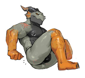 1_missing_limb amputee anthro balls_outline black_clothing black_latex black_thong black_underwear bulge butt clothed clothing detailed_bulge disability ear_fins facial_piercing fin genital_outline grey_body horn latex latex_clothing latex_thong latex_underwear male male_anthro missing_leg multicolored_body muscular muscular_anthro muscular_male nipple_piercing nipples nose_piercing nose_ring orange_body pecs piercing ring_piercing scar serious serious_face simple_background sitting solo thick_thighs thong thong_only topless underwear underwear_only white_background eumecesemeatttt mythology dragon mythological_creature mythological_scalie scalie
